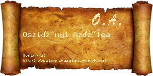 Oszlányi Azálea névjegykártya